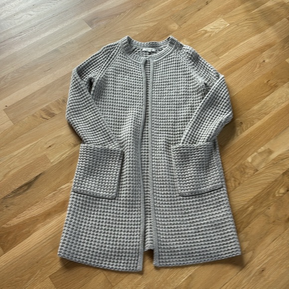 Madewell Wafflestitch Sweater Coat Cardigan Long w/ 2 Pockets XXS - Picture 3 of 10